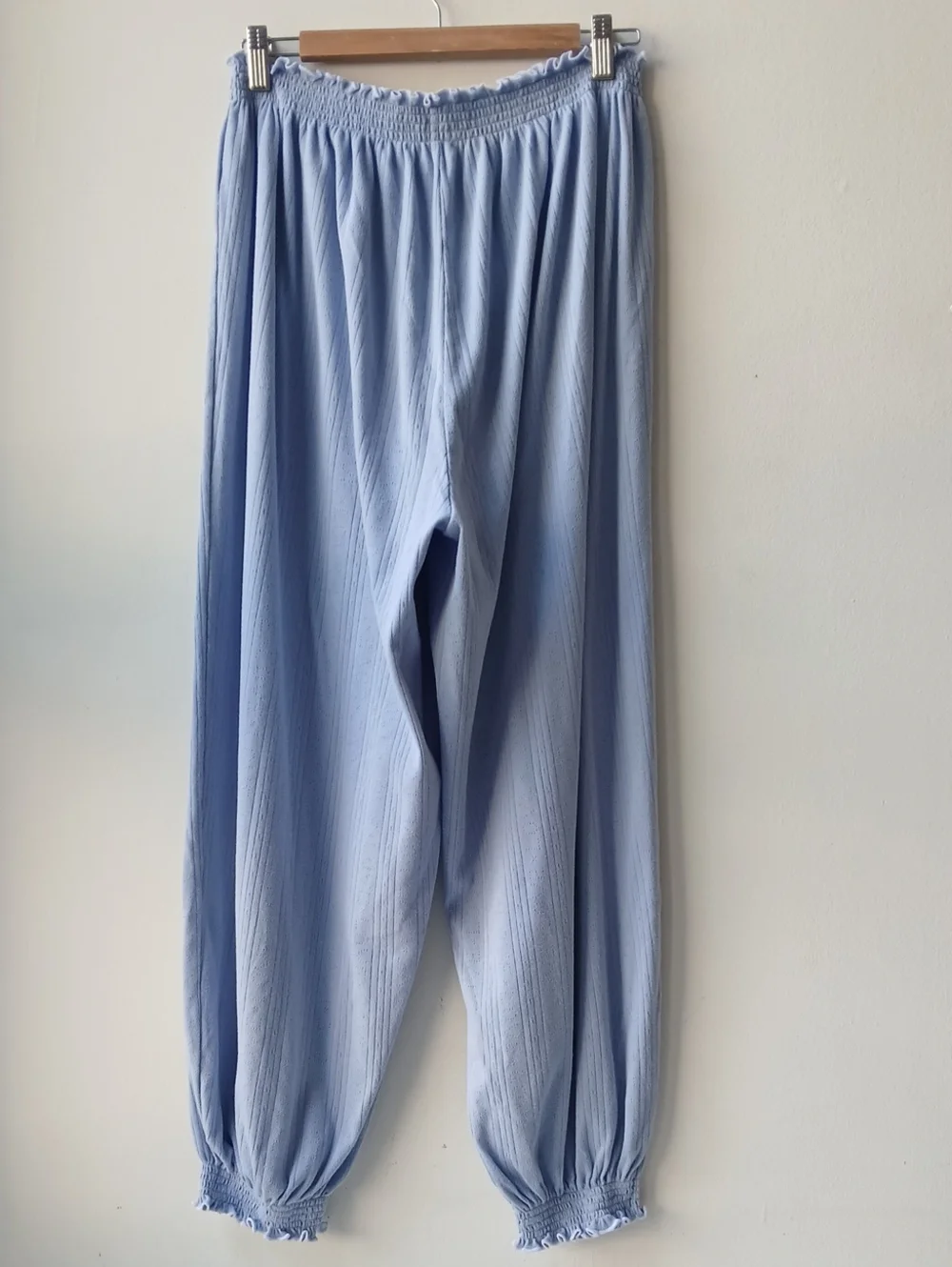 Aerie Pointelle Balloon Pajama Pant Blue Women's Large